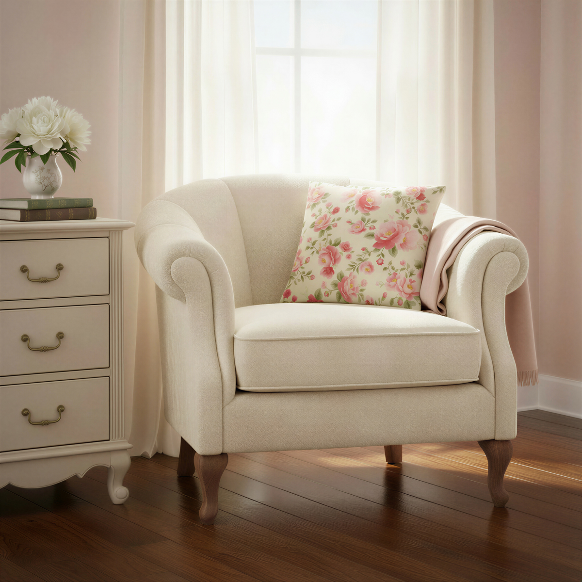 Floral Country Rose Cushion