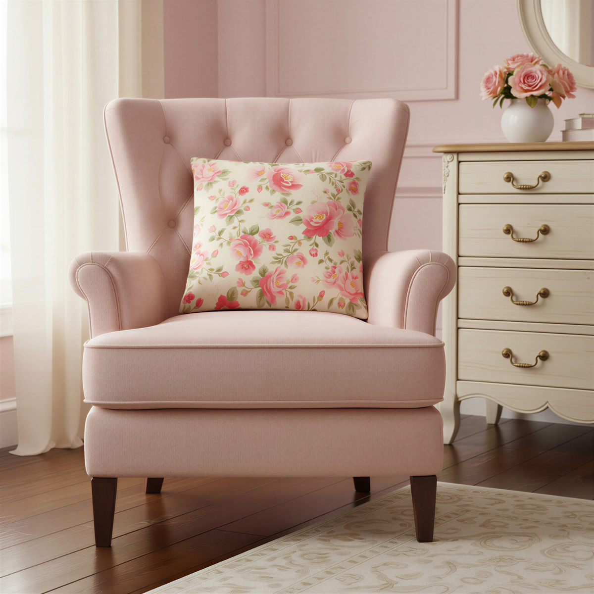 Floral Country Rose Cushion