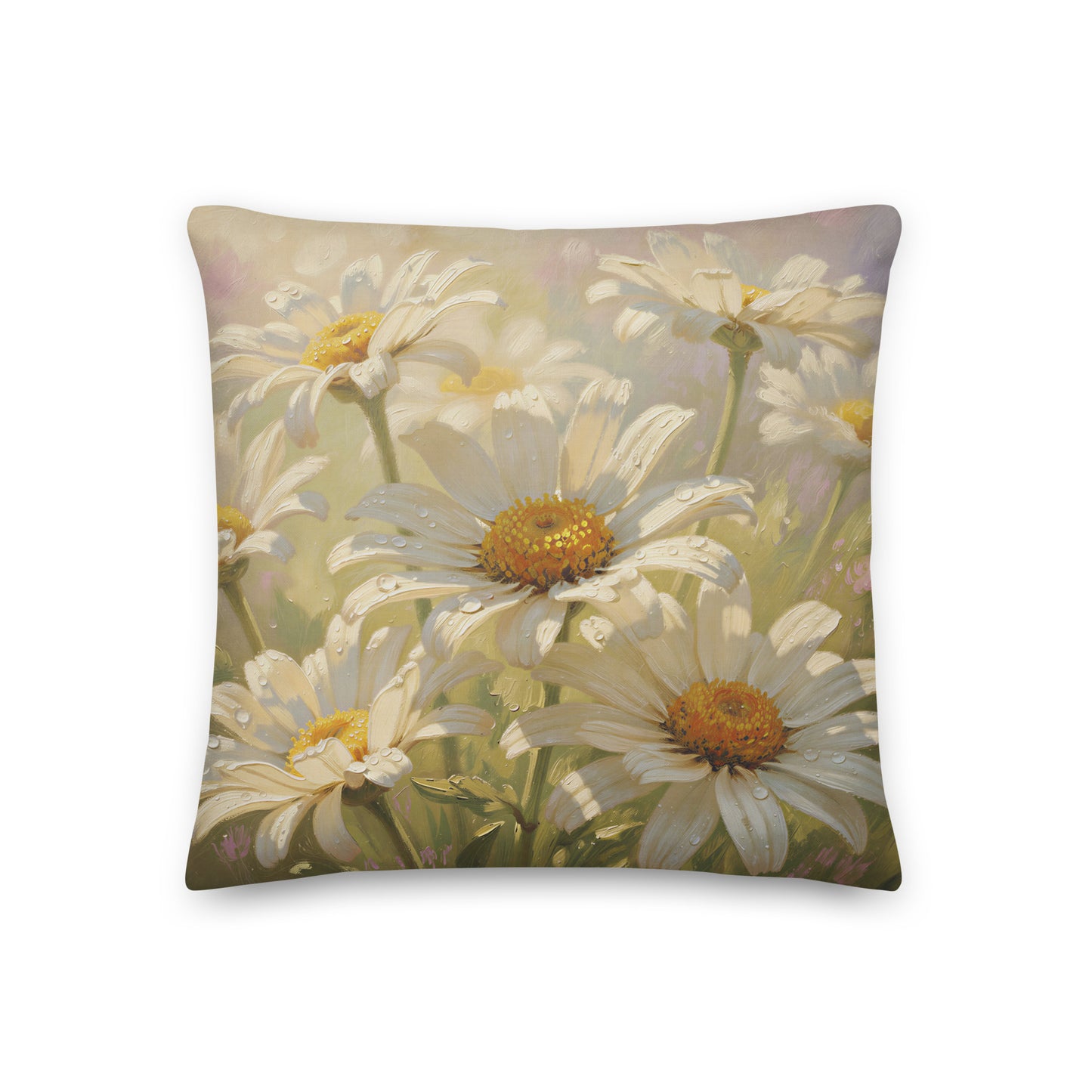 Bring the fresh beauty of a sunlit meadow into your home with this enchanting 18" x 18" floral daisy cushion. Featuring a graceful collection of white daisies.