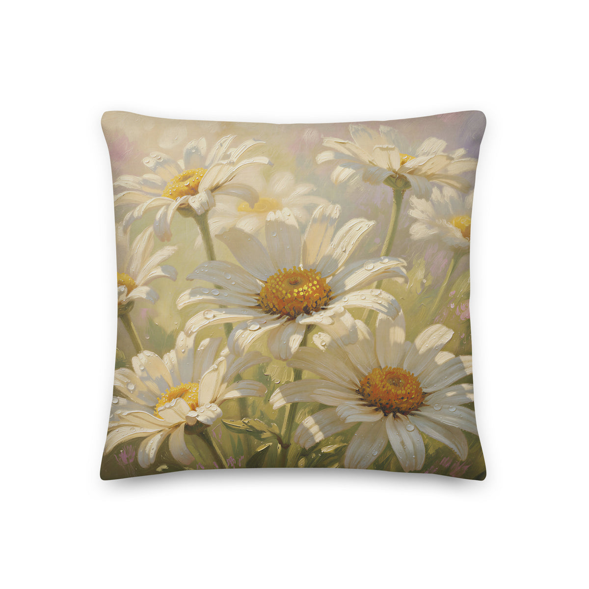 Bring the fresh beauty of a sunlit meadow into your home with this enchanting 18" x 18" floral daisy cushion. Featuring a graceful collection of white daisies.